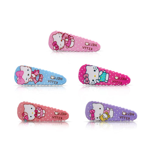 Hello Cat Hair Clips for Girls, Cute Barrettes, Metal Snap Hair Clips Accessories, 5 Pieces Gift