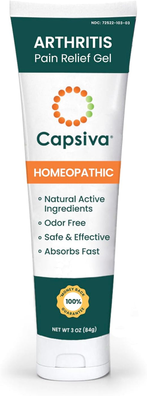 Pain Relief Topical Cream, 3oz Tube for Hands, Neck, Back, Joints, Non-Greasy, Odor Free, Homeopathic Ingredients
