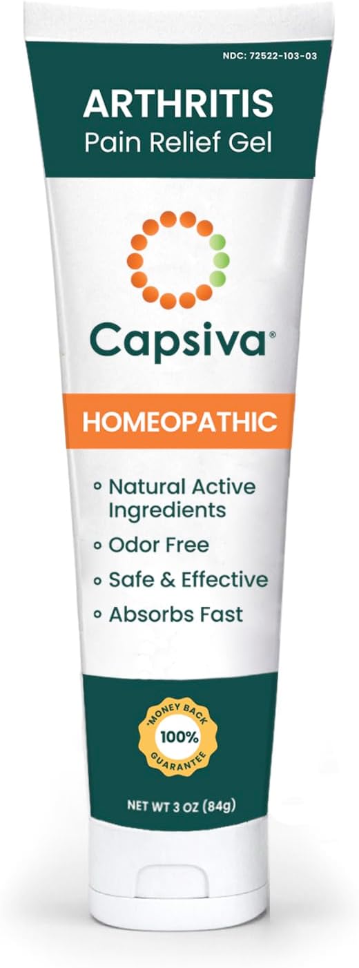 Pain Relief Topical Cream, 3oz Tube for Hands, Neck, Back, Joints, Non-Greasy, Odor Free, Homeopathic Ingredients
