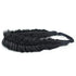Wide Fishtail Black Headband for Women - Synthetic Hair Plaited Braids Elastic Stretch Fishtail Headband (Black)