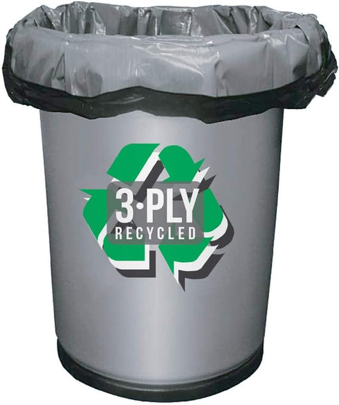 Aluf Plastics 20-30 Gallon Trash Bags, 1.25 MIL, Black Heavy Duty Trash Can Liners, 30" x 36"