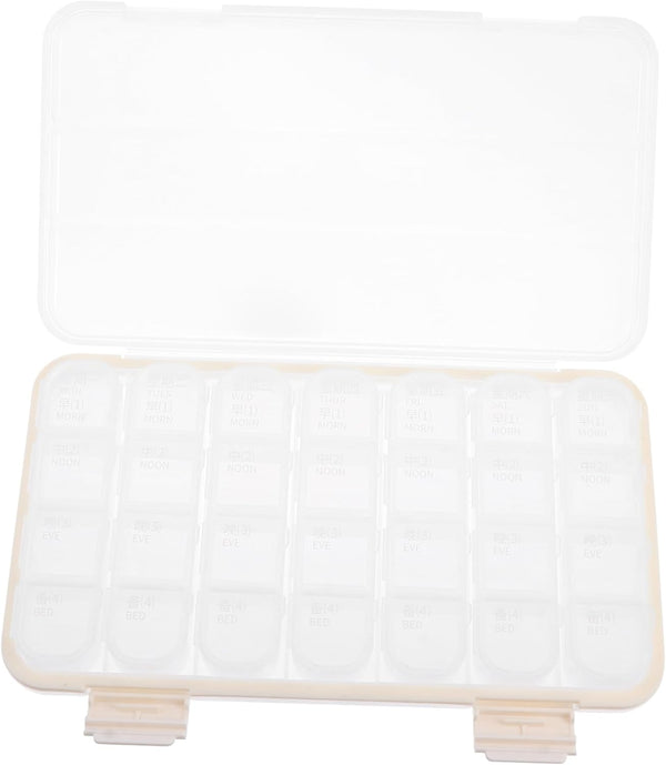 ORFOFE Cute Pill Container Compartments Portable Weekly Medicine Organizer Leakproof Easy to