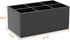 HIIMIEI Black Makeup Brush Holder - Acrylic Organizer with 6 Slots for Vanity Countertop Storage