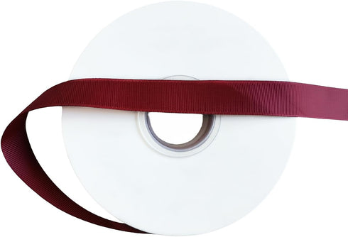 1/2 Inch 50 Yards Solid Burgundy Grosgrain Ribbon for Wedding Decor, Gift Wrapping, DIY Projects