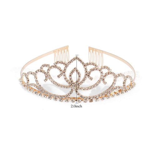 Pack of 2 Rhinestone Tiara Crown Headband Tiaras for Wedding, Christmas, Bridal Party, Birthday