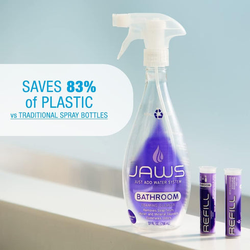 Pack. 2 JAWS Foaming Bathroom Cleaner Refill Includes Refill Pods. Refillable Cleaning Supplies.