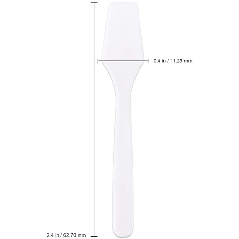 PANA 200pcs Cosmetic Make Up Disposable Plastic 2.5" Spatulas Skin Care Facial Cream Mask Spatula (WHITE-200 Pieces in a Box)