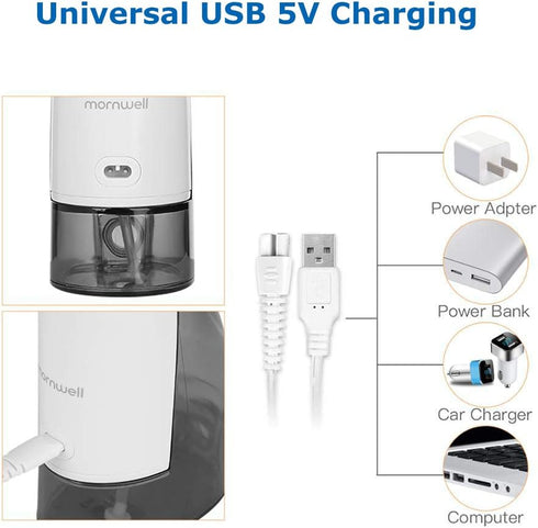 Water Flosser Cordless, Mornwell Water Flossers for Teeth, 300ML Tank, 4 Jet Tips, Rechargeable