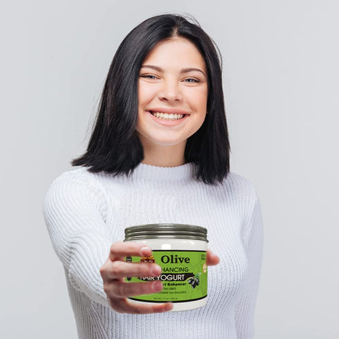 Olive Curl Enhancing Hair Yogurt, Styling & Curl Enhancing for Smooth, Glossy, Frizz-Free Curls, 17 oz