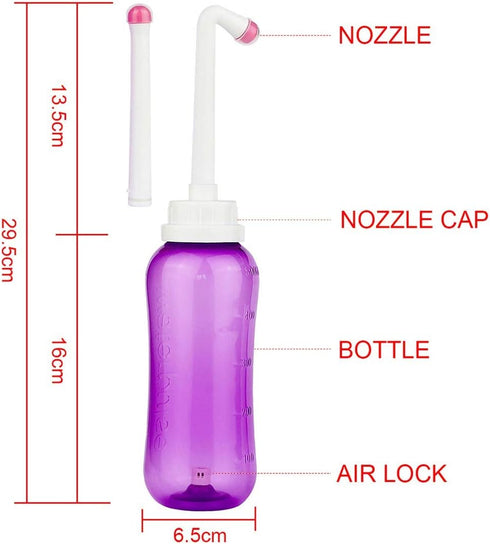 Portable Hand-held Personal Health Vaginal Washing Container, Travel Urinal Spray Scrubber for Vulva and Anus Cleaning
