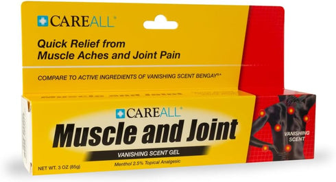 CareAll Pain Relief Gel for Muscle, Joint, Back, Minor Arthritis, 3.0 oz, Non-Greasy, 2.5% Menthol