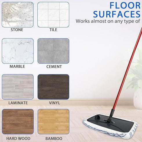 SavStor 10 Pack 15x8 Inch Microfiber Mop Pads Covers Replacement Compatible with Oceda,Terry Cloth Mop Refills Pads
