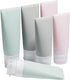 Portable Soft Silicone Travel Bottles Set, 6 Pack Leakproof Cosmetic Toiletry Containers (Pink+Green+Grey)
