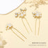 Heread Pearl Bride Wedding Hair Pins Crystal Bridal Headpiece Hair Accessories for Women and Girls (Pack of 3) (Gold)