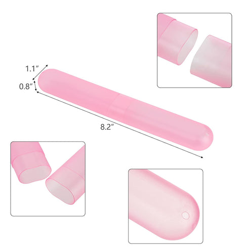 Hedume 35 Pieces Travel Toothbrush Case - Portable Plastic Dust-proof Holder in 7 Colors for Travel & Camping