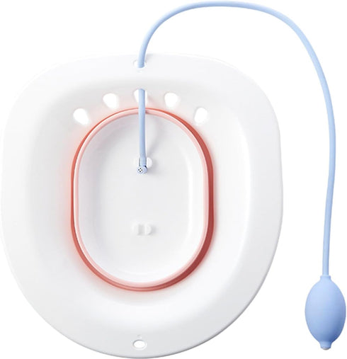 Portable Sitz Bath Basin with Flush for Postpartum and Postoperative Care, Foldable