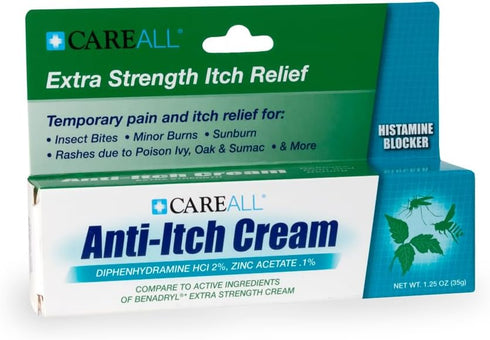 CareAll Anti-Itch Cream 1.25oz - Histamine Blocking Topical Analgesic & Skin Protectant for Itch Relief
