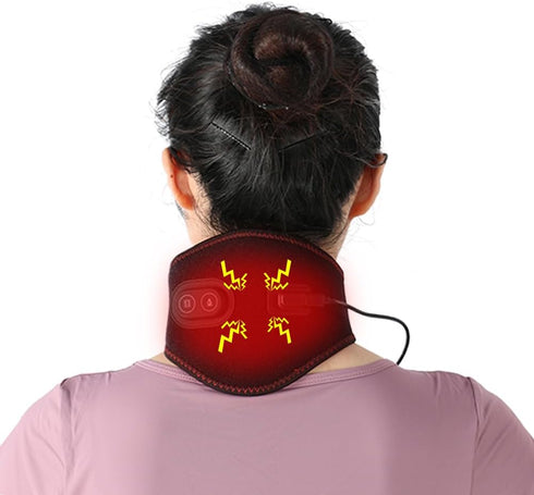 Portable Heating Pad for Neck with Massager, 3 Adjustable Temperatures & 4 Massage Modes for Pain Relief
