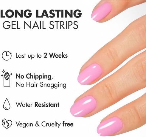 MOYOU LONDON Semi Cured Gel Nail Strips - 20 Pcs Glittery UV Gel Nail Wraps for Easy Salon-Quality Manicure