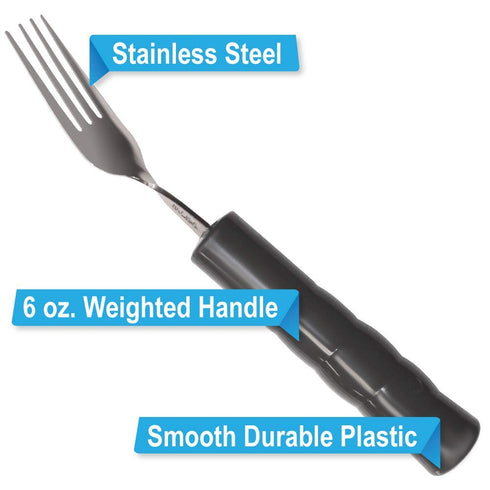 Set Rehabilitation Advantage Weighted Utensil with Solid Plastic Handles