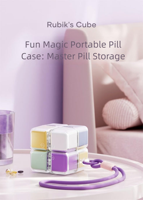 HAMModel 8 7-Day Portable Compartment Pill Organizer Case with Lanyard, Weekly Pill Case Detachable Storage Boxes