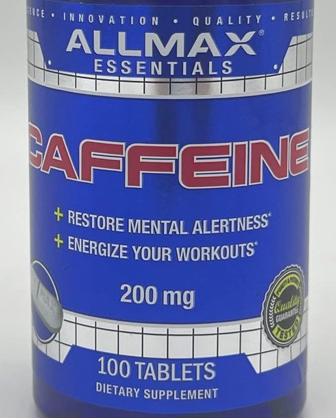 ALLMAX Nutrition Caffeine Pills - 200 mg, 100 Tablets for Sustained Energy & Pre-Workout Mental Focus, Fast Absorbing &