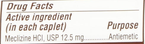 Rugby Meclizine Tablets 12.5mg - 100 Count for Motion Sickness Relief