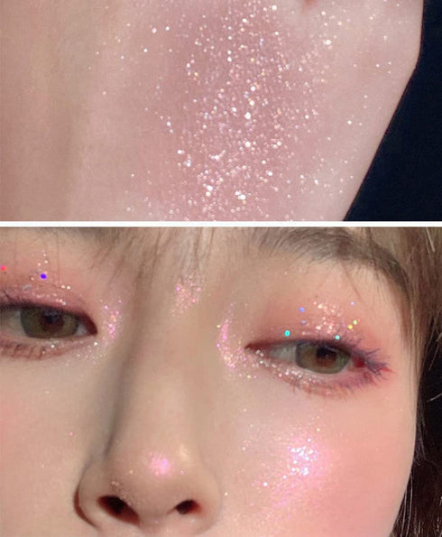 Kayswang 9 Colors Glitter Eyeshadow Palette, Matte High Pigment Color Cream Texture Natural Eye Shadow Powder (Pink)