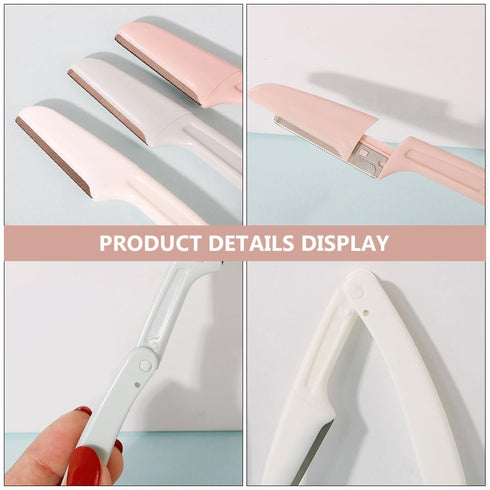 Ipetboom 6pcs Eyebrow Razor, Folding Eyebrow Trimmer, Hair Remover for Women, Facial Hair Shaver