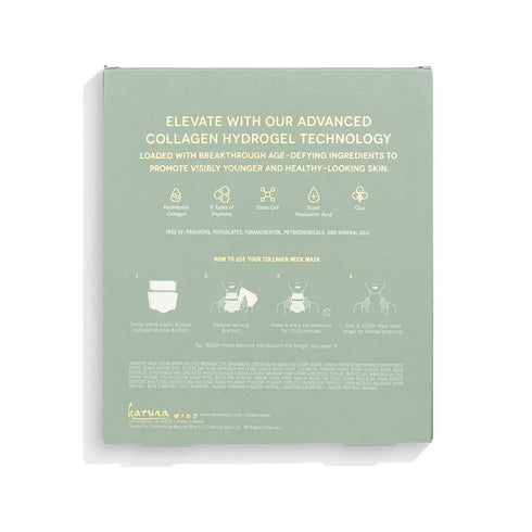 Karuna Skin COLLAGEN Decollete & Neck Hydrogel Mask - 2-Piece Deeply Moisturizing Wrinkle Patches