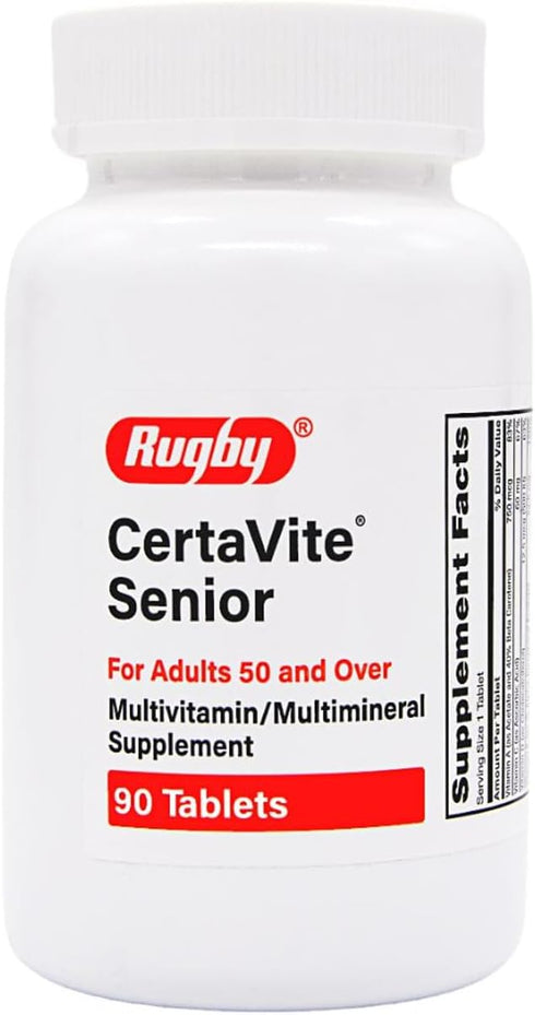 Rugby CertaVite Senior Multivitamin/Multimineral Supplement for Adults 50 and Over - 90 Tablets