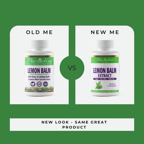 Paradise Herbs Lemon Balm Extract, Super Potent, Ultra Pure, Vegan, Non-GMO, Gluten Free, 60 Vegetarian Capsules