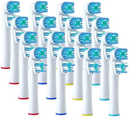 Replacement Brush Heads Compatible with OralB Braun - 16 Pack for Electric Toothbrushes, Best Double Clean
