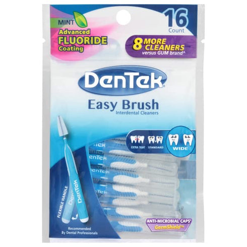 DenTek 47701002582 Wide Brush, 16 Count, Pack of 3 for Dental Care.