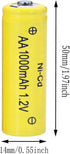 12 Counts 1.2V NI-CD AA 1000mAh Outdoor Solar Rechargeable Batteries Long Lasting for Landscape Lawn Lamps,Pathway Lights