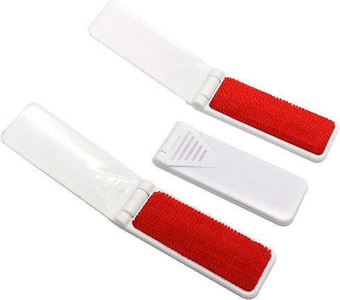 GARASANI 3 Pack Portable Foldable Plastic Clothing Dust Brush - Pet Hair Remover Manual Cleaning Tool (White)
