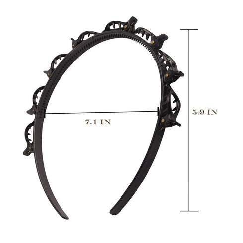 JASSINS 2 Pcs Bangs Hairstyle Hairpin Headband, Professional Weave Clip and Toothed Braid Tool for Women Girls