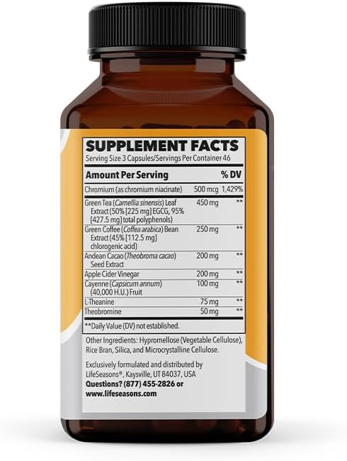 Metabolism Support & Energy Boosting Supplement - Natural Appetite Suppressant, Curbs Cravings, Green Tea, Coffee Bean,