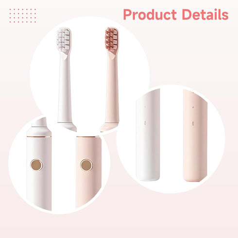 Texvora 2 Usb Rechargeable Electric Toothbrush With Brush Heads, Waterproof, For Adults, Stylish Design