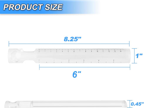 Cosmos Magnifying Ruler Mini Magnifying Bar Magnifier Ruler for Reading Small Texts and Prints on Books, Newspaper, Documents, Bible, Instructions in Home & Office, 6 Inches by Cosmos