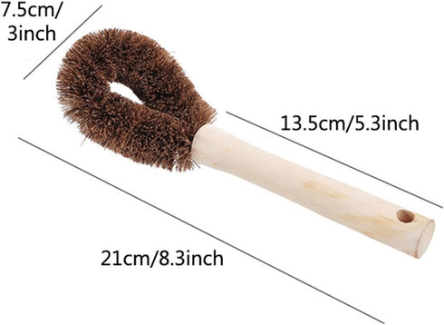 LUNCHS Coconut Fiber Dishwand,Eco-Friendly Dish Washing Wand Scrubbing Tool for Cleaning Kitchen Pot,Pan,Vegetable
