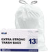 Plasticplace 13 Gallon Trash Bags, 1.2 Mil White Extra-Large Drawstring Garbage Can Liners