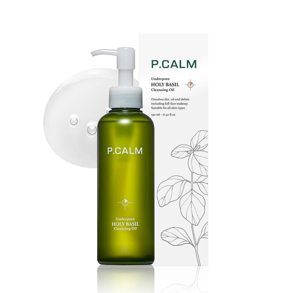 P.CALM UnderPore Holy Basil Cleansing Oil 6.42 fl.oz | Non-Comedogenic Pore Control Cleansing Oil for Sensitive Skin