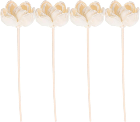 ARTIBETTER Aromatherapy Diffuser Flowers Set of 4 Natural Cotton Flower Reed Diffusers