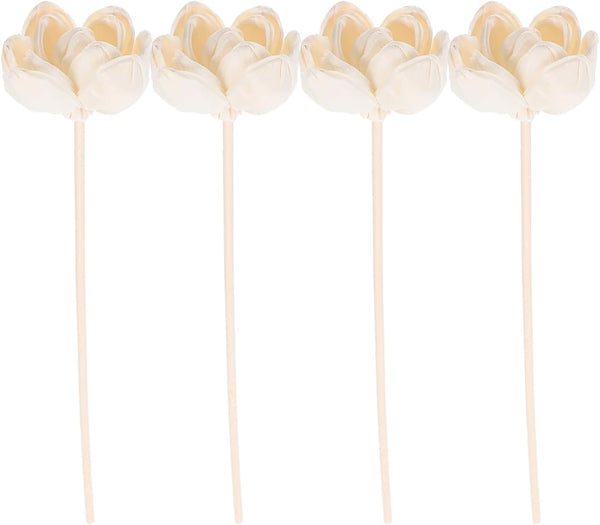 ARTIBETTER Aromatherapy Diffuser Flowers Set of 4 Natural Cotton Flower Reed Diffusers