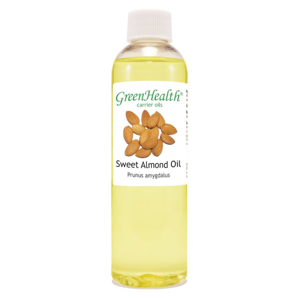 Sweet Almond Oil 4 fl oz – Cold Pressed Carrier Oil in Clear Plastic Bottle, Lightweight, Non-Greasy