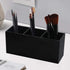 Weiai Black Acrylic Makeup Brush Holder Organizer, 3 Slot Cosmetics Brushes Storage Solution