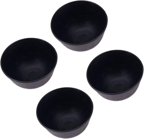 lasenersm 4 Pieces Rubber Facial Mask Mixing Bowl Set, DIY Skin Care Mixing Tool for Home Beauty Salon, Black