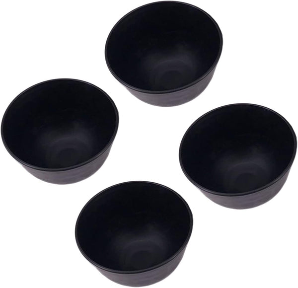 lasenersm 4 Pieces Rubber Facial Mask Mixing Bowl Set, DIY Skin Care Mixing Tool for Home Beauty Salon, Black