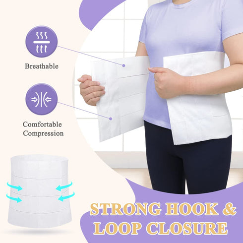 Zelen Abdominal Binder Post Surgery - Belly Band for Hysterectomy, Bariatric, Tummy Tuck, 4 Panel Compression Wrap